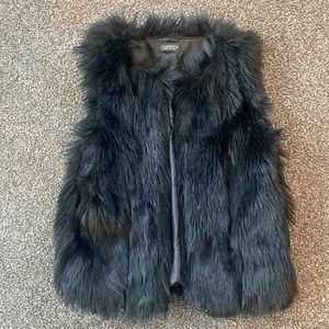 Top Shop Faux Fur Black Vest